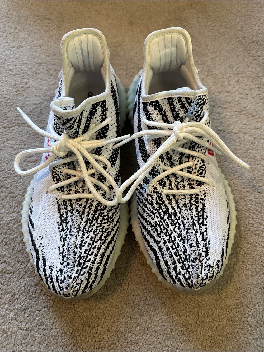 Adidas Yeezy Boost 350 V2 Sneakers, Zebra, Black & White, Men’s size 9